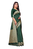 Sugathari Womens Banarasi Saree Pure Kanjivaram Silk Saree Soft New Ladies 2023 Design Wear Pattu Sarees Latest Cotton Party Sari Collections With Blouse Piece For Wedding Sadi (Sam Pari-113 Green) Green Free Size Traditional Party Wear Saree
