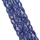 Elastic Lace Trim 10 Yards Navy Ribbon Floral Pattern Stretchy Lace Fabric for Sewing, Garment, DIY Crafts and Gift Wrapping