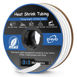 Heat Shrink Tubing 3/8 Inch, 3:1 Ratio Wires heat shrink tube, Dual Wall Adhesive-Lined Waterproof Shrink Wrap Tubing, 33FT Whit