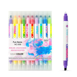 Glun Magic Colour Changing Highlighter, 2In1 Colour Markers, 10 Colour Maker 20 Shades, Neon Shades Pens For Card Making, Scrapb