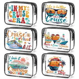 SEAOYOZO 6 Pcs Clear Cruise Makeup Bags Gifts, Cruise Essentials Beach Cosmetic Bag for Women, Cruise Ship Survival Kits, Travel