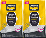 Grime Boss Heavy Duty Surface and Hand Wipes (2x60ct) | Wet Wipes Remove Paint, Oil, Grease, Adhesives, Mud, Dirt | Shop Wipes R