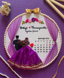 Stitch Your Type Customized North Indian Wedding Hoop For Couples With Curtain | Wedding, Anniversary Gift (10 Inches)