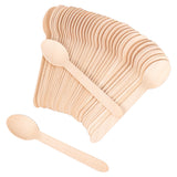 Disposable Wood Cutlery Spoons - 100 Pack Wooden Spoons Disposable,Biodegradable and Earth Friendly, 6.3 Inch Length Wood Spoons