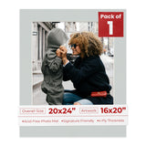 20x24 Mat for 16x20 Photo Precut Grey Picture Matboard for Frames Measuring 20 x 24 Inches Bevel Cut Matte to Display Art 16