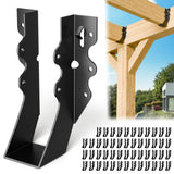 50 Pcs Black 2x6 Joist Hanger,LU26 18 Gauge Double Shear Face Mount Joist Hanger,Hurricane Ties for Rafters Tie Brackets Great f