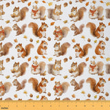 Feelyou Squirrel Fabric by The Yard Kids 2 Yard Kids Autumn Fall Upholstery Fabric for Chairs for Teens Boys Girls Lovely Wild A