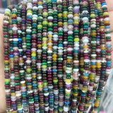 Natural Mulitcolor Rondelle Beads Natural Stone Disk Beads Loose Gemstone Spacer Bead for DIY Bracelet Necklace Jewelry Making(4
