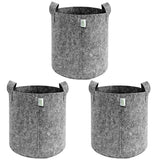 Anandi GreenS 400 Gsm Geo Fabric Plant Grow Bag Suitable For Terrace And Flowers Vegetable Gardening Round Light Grey, 8X8 Inch