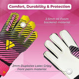 Vizari Saturn F.P. Goalkeeper Gloves W/ Finger Support – Pink/Yellow