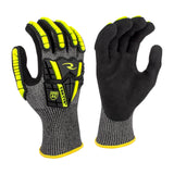 Radians Unisex Cut Resistant A6 Nitrile Glove with TPR and TEKTYE Yarn, Black/Gray, Size 2X