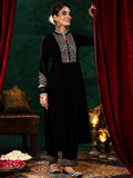 Libas Women'S Velvet Embroidered Kurta Set (48819O_Black