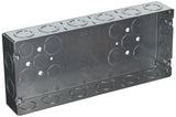 RACO 953 (4) Gang 15/8Inch Deep Welded Gang Electrical Box with (16) Concentric 1/2Inch and 3/4Inch Knockouts Gray