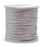Mandala Crafts Nylon Satin Cord for Jewelry Making - 1mm 109 Yards Nylon Silver Strings Rattail Chinese Knotting Cord for Bracel