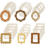 18 Pieces Wood Frames for Crafts Unfinished Wood DIY Picture Unfinished Picture Frames Ornament Craft with Ropes for DIY Christm