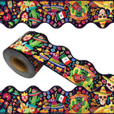 69 Feet Mexican Fiesta Bulletin Border Cinco De Mayo Border Bulletin Office Scalloped Trim for Mexican Fiesta National Hispanic