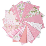 Nodsaw 14pcs Pink Cotton Quilting Fat Quarters Fabric Bundles 18x22 inch - for Quilting, Sewing, Patchwork, and DIY Crafts - Pin
