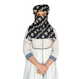 Switchon Cotton Quality Scarf Mask Women Hijab For 12 Yrs. And Above (Black And White) Proudly Made In Inda