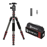 BONFOTO B690C Lightweight Carbon Fiber Portable Tripod Compact Travel Camera Tripod Monopod with 360 Degree Ball Head,1/4 Quick
