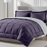 Nestl 7 Piece Queen Comforter Set - Purple Reversible Bed in a Bag - Complete Queen Size Bedding Set with Sheets, Pillowcases an