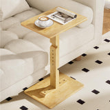 Amazer Bamboo End Table, Height Adjustable Side Table for Couch, Small Drink Table for Small Places, Sofa Tray Table for Living