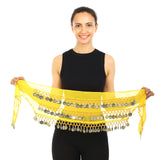 Radiant Fashion World WomenS Chiffon Belly Dance Hip Scarf Waistband Belt Skirt With 128 Ringy Golden Coins