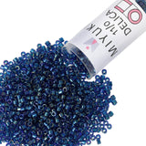 Miyuki Delica Seed Beads - Size 11/0 (1.6 mm), DB1763, Emerald-Lined Cobalt AB, 7.2 g, Approx. 1440 Beads, Made in Japan