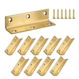 Redunest L Bracket, Heavy Duty Corner Brace, 10 Pack 4 Inch Stainless Steel Shelf Bracket Angle Bracket for Shelves, Gold Metal