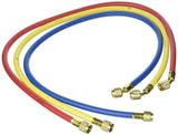 Yellow Jacket 21983 Plus II Hose Standard 1/4 Flare Fittings, 36, Red/Yellow/Blue (Pack of 3)