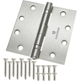 Cauldham (3 Pack) Commercial-Grade 4-1/2 Full Mortise Ball-Bearing Door Hinges - Satin Nickel