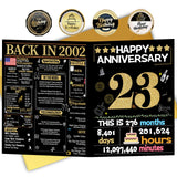 Joycard 23rd Anniversary Card for Women Men, Gold Wedding Card for Wife Husband, Sweet Marriage Decorations Gifts for Couple, Pe