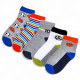 Lealdealz KidS Socks For Boys And Girls Made With Soft & Breathable Cotton With Antibacterial Wash, Pack Of 5, Sports Ball Pr