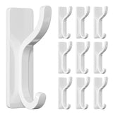 pickpiff 10-Pack Self Adhesive Wall Hooks for Hanging - 13 LB Strong Hold, Sticky Hangers for Coat, Towel, Purse, Keys, Bag - fo
