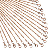 24 Pack Antique Red Copper Cable Chain Necklace Twisted Link Chain for Jewelry Making