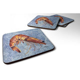 Caroline'S Treasures 8153Fc Shrimp Foam Coasters (Set Of 4), 3.5 H X 3.5 W, Multicolor