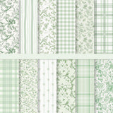 FYSUIMU 24 Sheets Greenery Floral Pattern Paper Green Leaves Flower Bird Scrapbook Specialty Paper Double Sided for DIY Crafts C