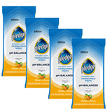 Pledge MultiSurface Furniture Polish Wipes, Works on Wood, Granite, and Leather, Cleans and Protects, Fresh Citrus Pack of 4