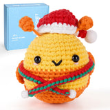 CrochetBox Crochet Kit for Beginners Adults - Christmas Bee Starters Crochet Kit, Beginners Crocheting Kitting for Adults Kids,