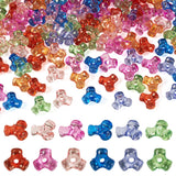 FASHEWELRY 200Pcs Transparent Acrylic Plastic Tri Beads Colorful Kandi Pony Beads Clear Triangle Bead for Jewelry Making DIY Bra