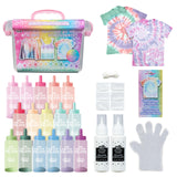 Tulip Glitter Tie-Dye Tub, Design Your Looks, Make Your Favorite Colors Sparkle, Includes 18 Easy-Squeeze Dye Bottles Glitter Pi
