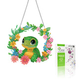 VAIIEYO Turtle Diamond Painting Hanging, Animal Diamond Painting Suncatchers Double Side Window Hanging Kit with Chain, 7.5x7.5