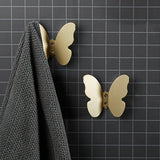 Z metnal Wall Hooks Decorative, Small Modern Gold Brass Hook, Butterfly Bath Towel Hook, Coat Hat Robe Hooks for Girl's Bedroom,