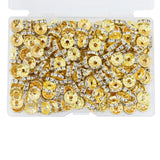 BetterJonny 200Pcs Gold 10mm Round Rondelle Spacer Beads, Crystal Bead Spacers for Jewelry Making, Necklace, Bracelets