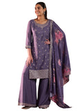 Libas Women'S Silk Blend Embroidered Kurta Set (49221 Purple