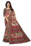 TAMAIRA FASHION Women's Hand Painted Pure Cotton Saree Without Blouse Piece(11200_Beige&DustyPink)
