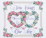 Janlynn RGRAMP.47728 Two Hearts, One Love Counted Cross Stitch Kit14X12, MultiColored, 14 Count, by The Yard