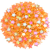OIIKI 200 PCS Acrylic Star Shape Beads, 11mm Charming Beads for DIY Jewelry Craft Making Necklace Bracelet Supplies - Orange