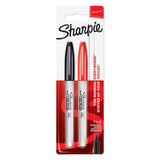 Sharpie Permanent Markers, Fine Tip, Black & Red, 2 Pack