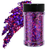 TORC 4 OZ Purple Holographic Glitter 4 Ounce Mix Chunky Glitter Bulk for Resin Craft Cosmetic Art Festival Decoration