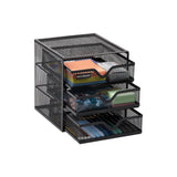 Mind Reader Desktop Accessory Storage, Desk Supplies, Organizer Office, Metal Mesh, 6.25 L W x 6.5 H, Black
